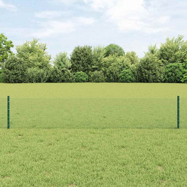 vidaXL Geschweißter Drahtzaun 10 x 0,4 m PVC-beschichteter Stahl Grün