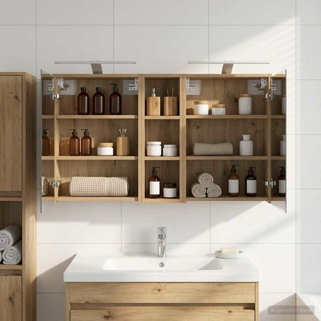 vidaXL Badezimmerschrank-Set 3 Stk. 106 x 16 x 62,5 cm Holzwerkstoff
