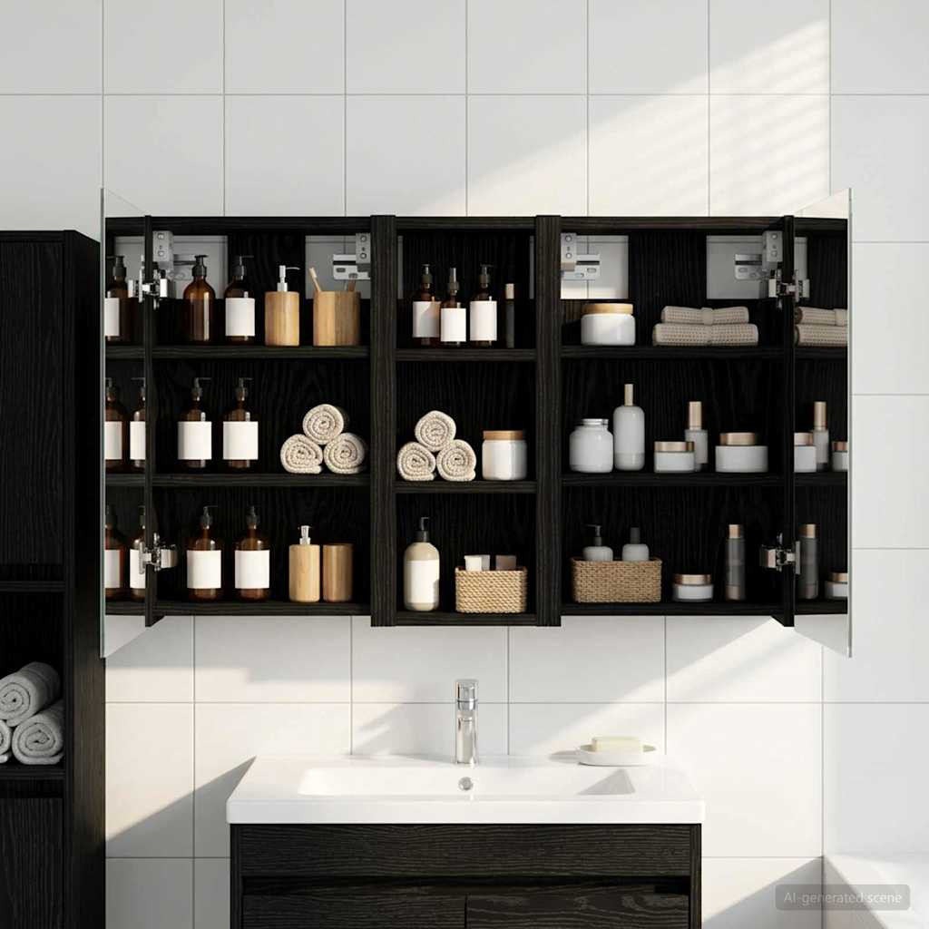 vidaXL Badezimmerschrank-Set 3 pcs 80 x 10,5 x 50 cm Holzwerkstoff