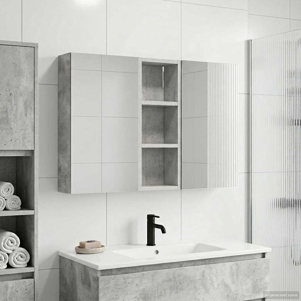 vidaXL Badezimmerschrank-Set 3 pcs 80 x 10,5 x 50 cm Holzwerkstoff