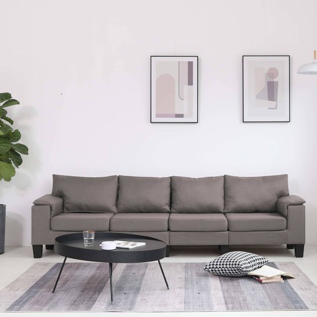 vidaXL Sofa Taupe 4-Sitzer Stoff