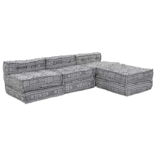 vidaXL Modulare Sofagarnitur 4 pcs Hellgrau Stoff