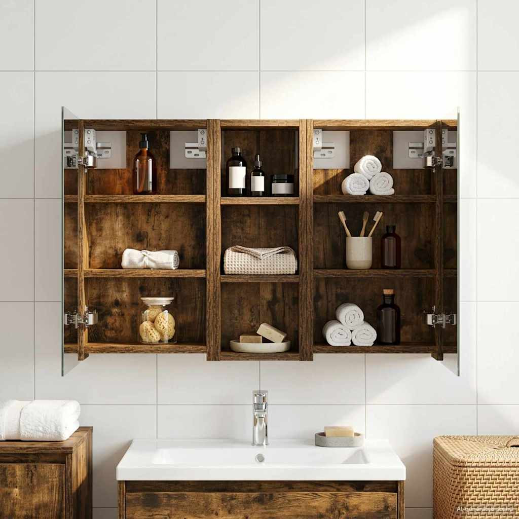 vidaXL Badezimmerschrank-Set 3 pcs 80 x 10,5 x 50 cm Holzwerkstoff