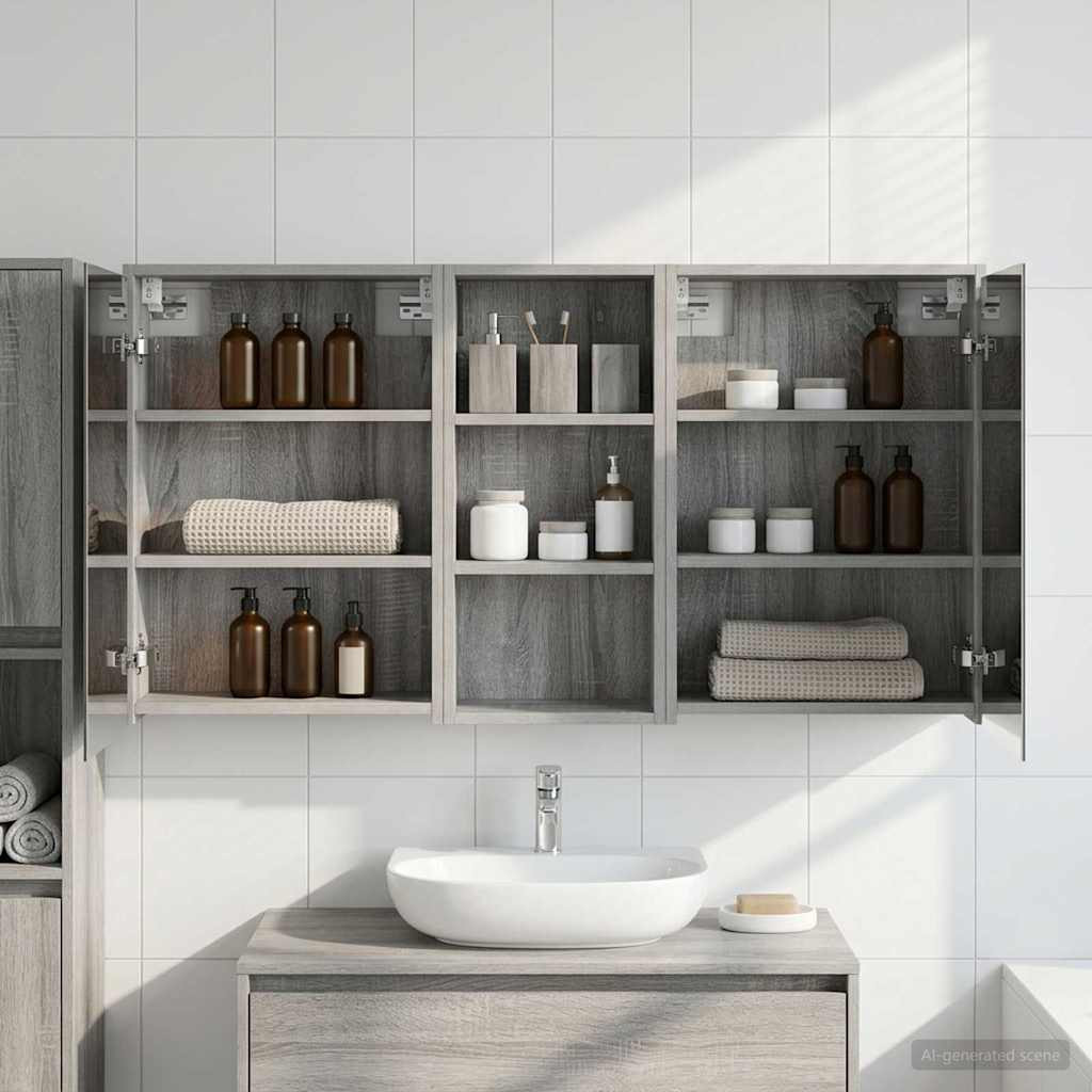 vidaXL Badezimmerschrank-Set 3 pcs 116 x 16 x 62,5 cm Holzwerkstoff