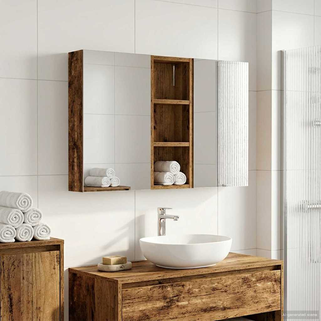 vidaXL Badezimmerschrank-Set 3 pcs 80 x 10,5 x 50 cm Holzwerkstoff