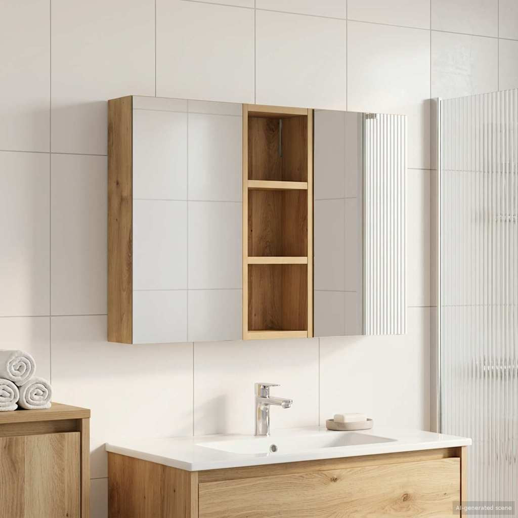 vidaXL Badezimmerschrank-Set 3 Stk. 80 x 10,5 x 50 cm Holzwerkstoff