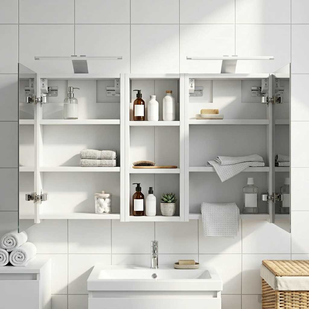 vidaXL Badezimmerschrank-Set 3 pcs 80 x 10,5 x 50 cm Holzwerkstoff