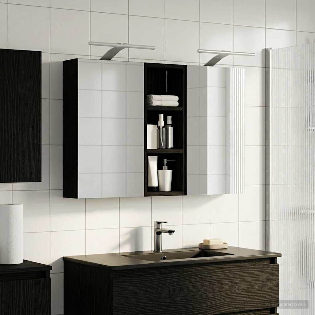 vidaXL Badezimmerschrank-Set 3 pcs 80 x 10,5 x 50 cm Holzwerkstoff