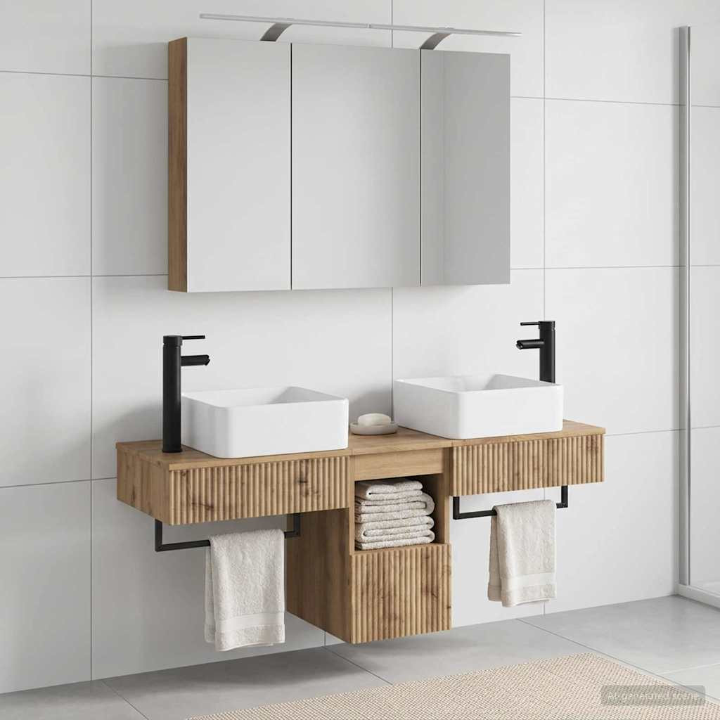 vidaXL Badezimmerschrank-Set 4 Stk. Artisan-Eiche Holzwerkstoff