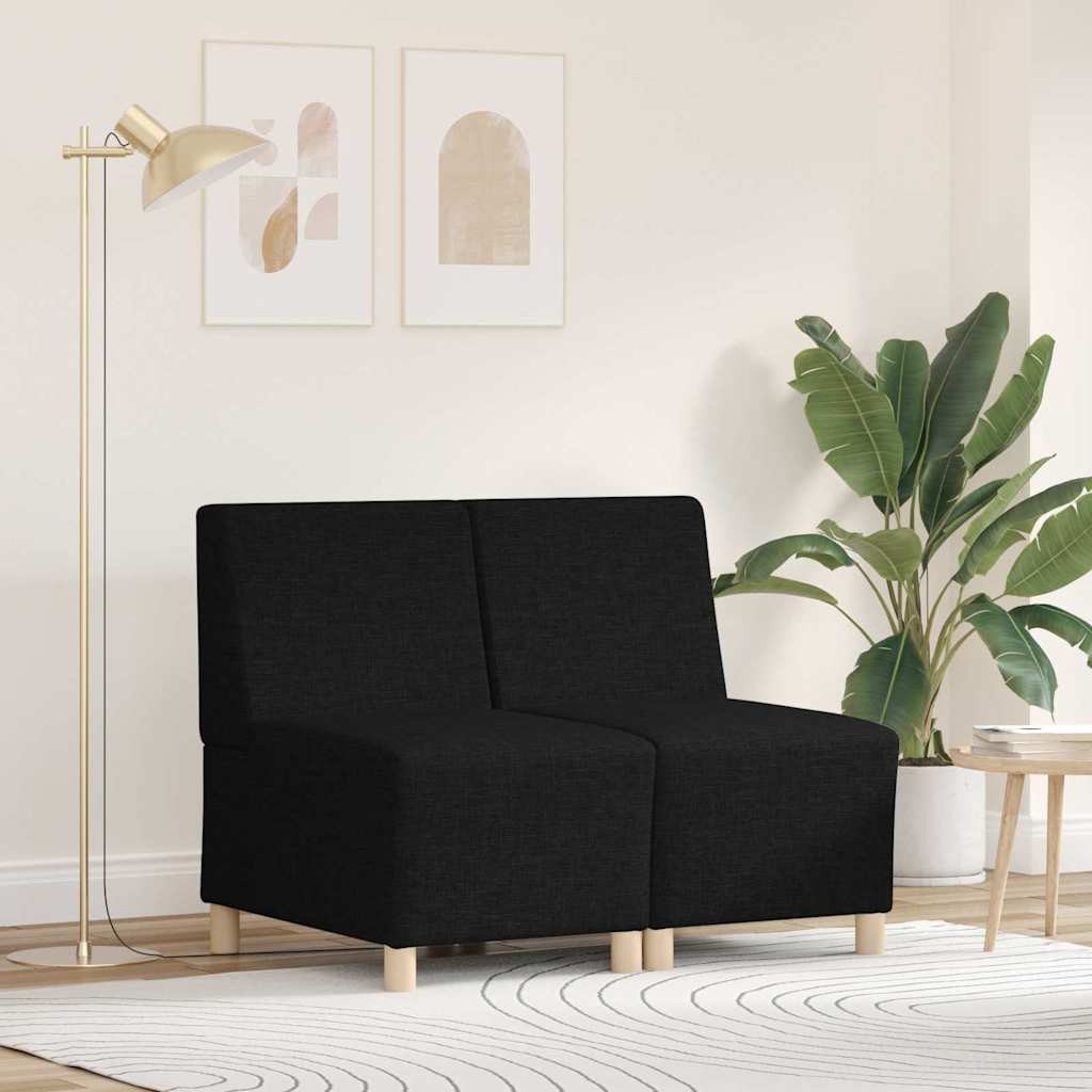 vidaXL Modulares Armfreies Sofa 2 pcs Schwarz 55 x 74 x 82 cm Stoff