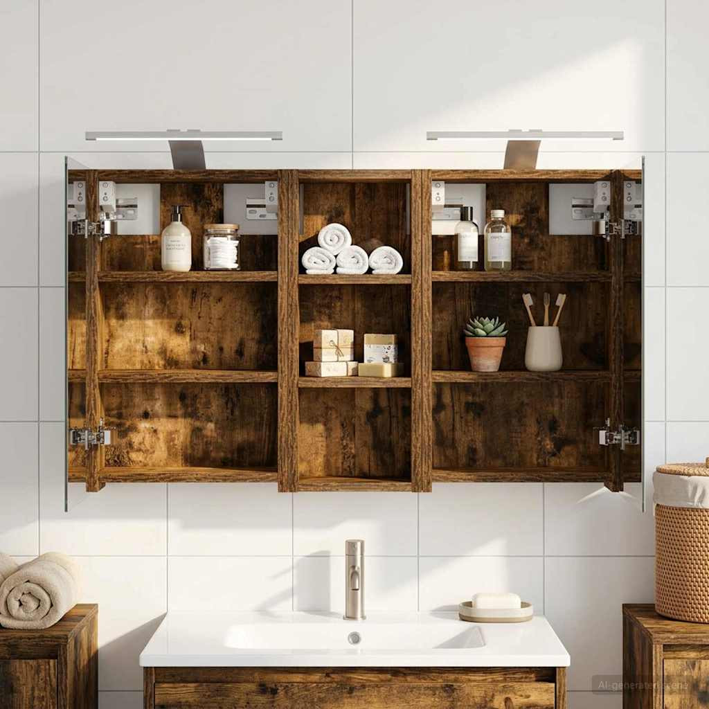 vidaXL Badezimmerschrank-Set 3 pcs 80 x 10,5 x 50 cm Holzwerkstoff