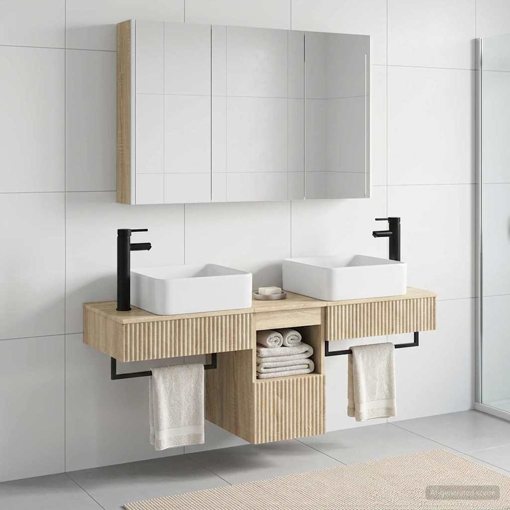 vidaXL Badezimmerschrank-Set 4 pcs Sonoma-Eiche 103,5 x 15,5 x 70 cm