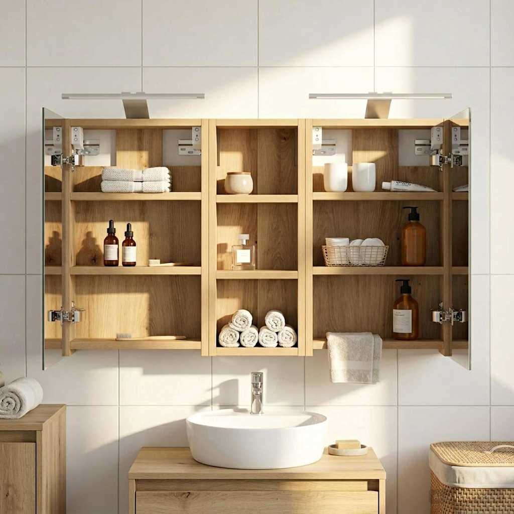 vidaXL Badezimmerschrank-Set 3 Stk. 80 x 10,5 x 50 cm Holzwerkstoff