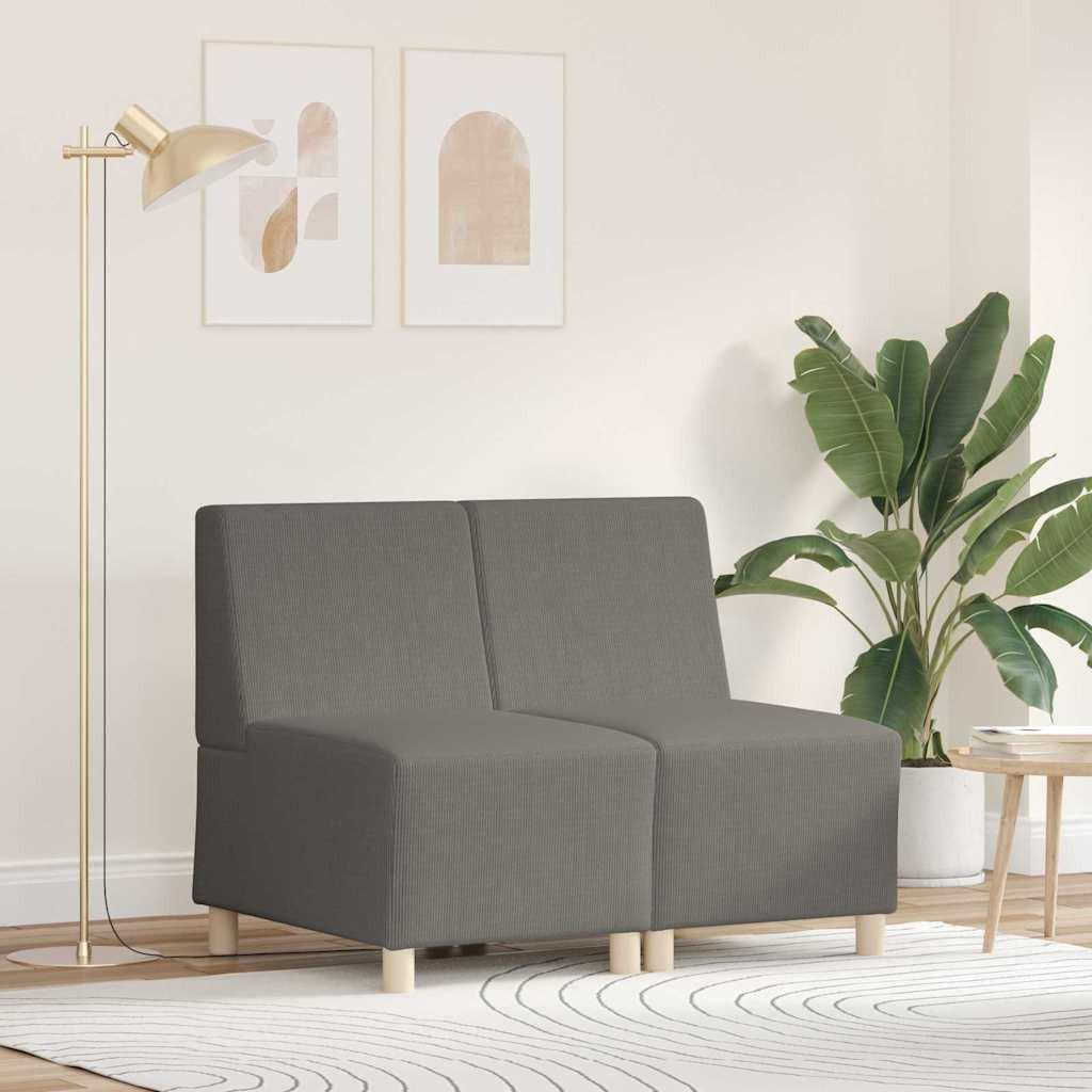vidaXL Modulares Armfreies Sofa 2 pcs Hellgrau 55 x 74 x 82 cm