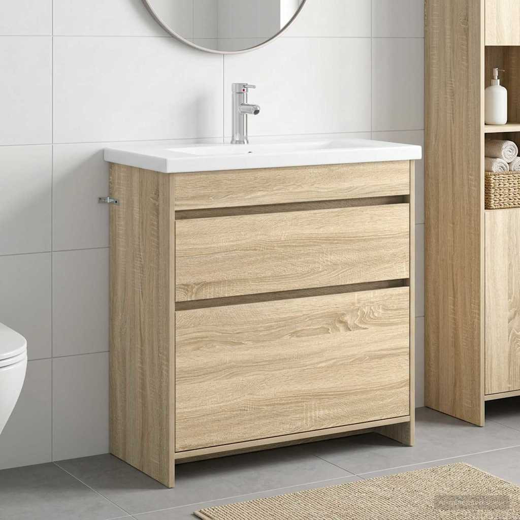vidaXL Badezimmermöbel-Set Sonoma-Eiche 81 x 40 x 84,5 cm