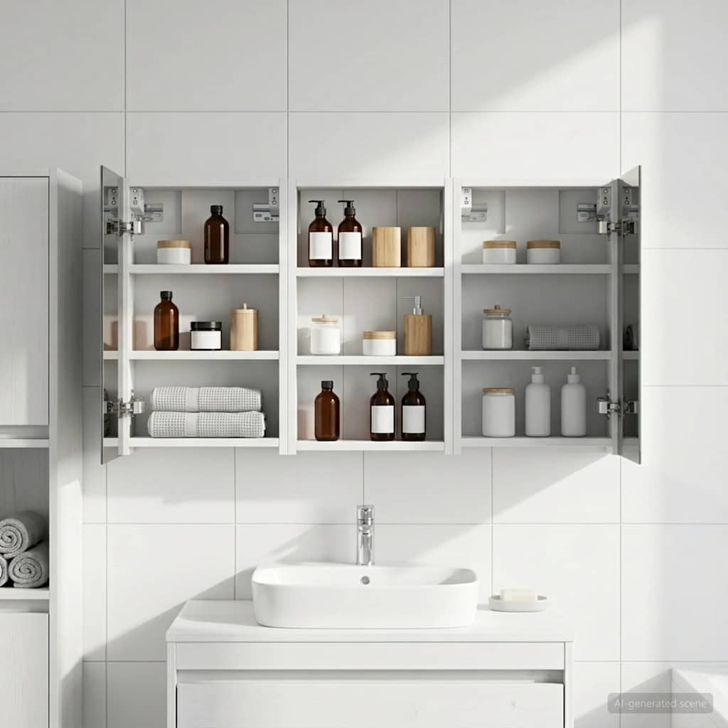 vidaXL Badezimmerschrank-Set 3 pcs 90 x 10,5 x 50 cm Holzwerkstoff