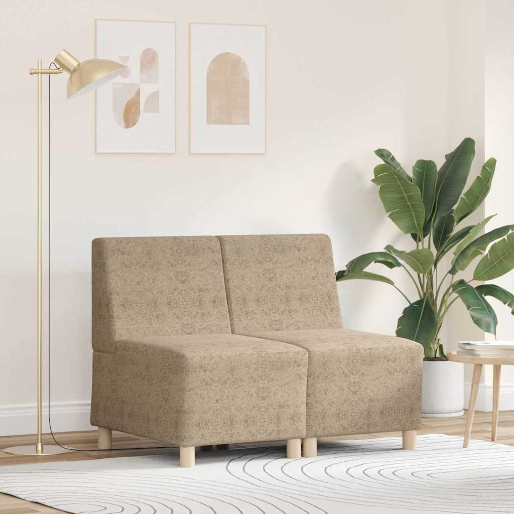 vidaXL Modulares Armfreies Sofa 2 pcs Hellgrau 55 x 74 x 82 cm