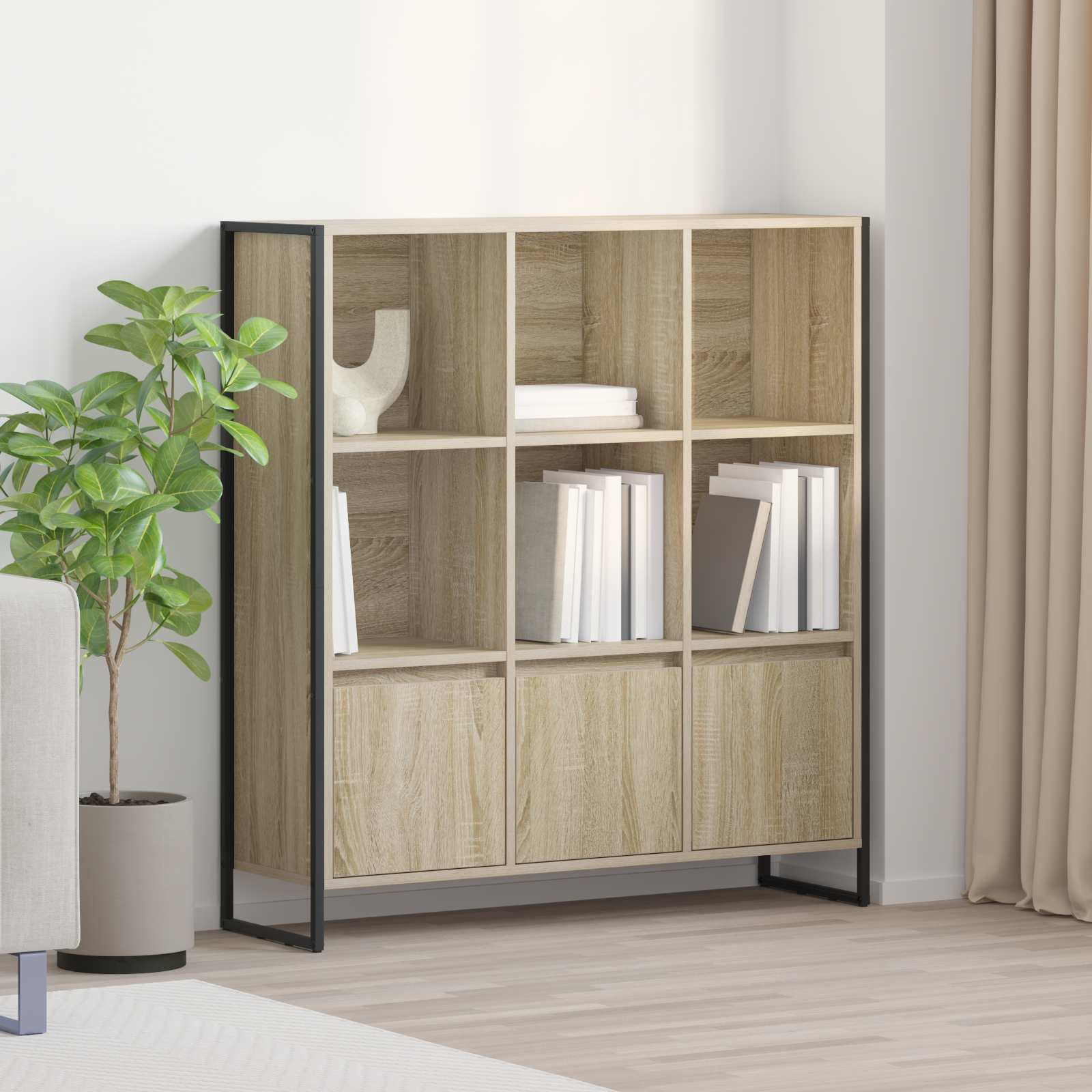 vidaXL Bücherregal 99,5 x 30 x 108 cm Holzwerkstoff Sonoma