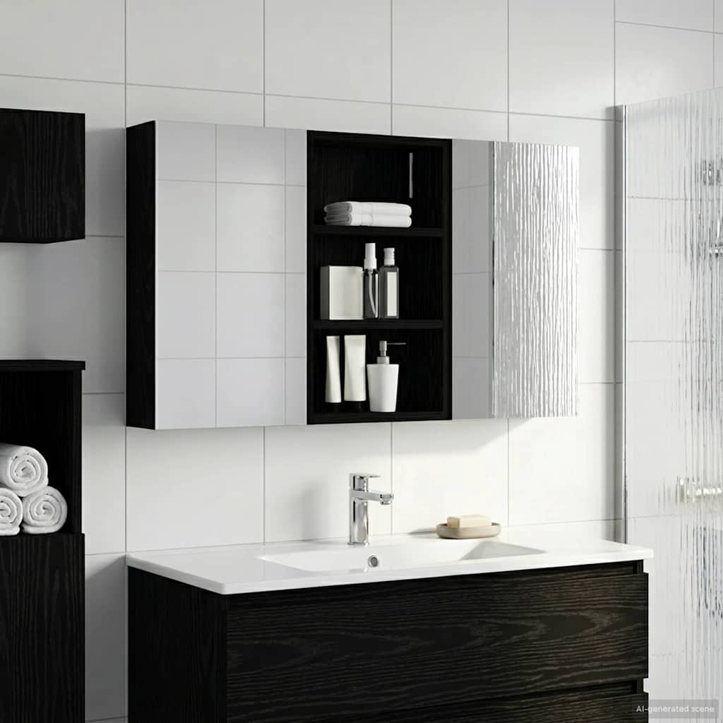 vidaXL Badezimmerschrank-Set 3 pcs 90 x 10,5 x 50 cm Holzwerkstoff