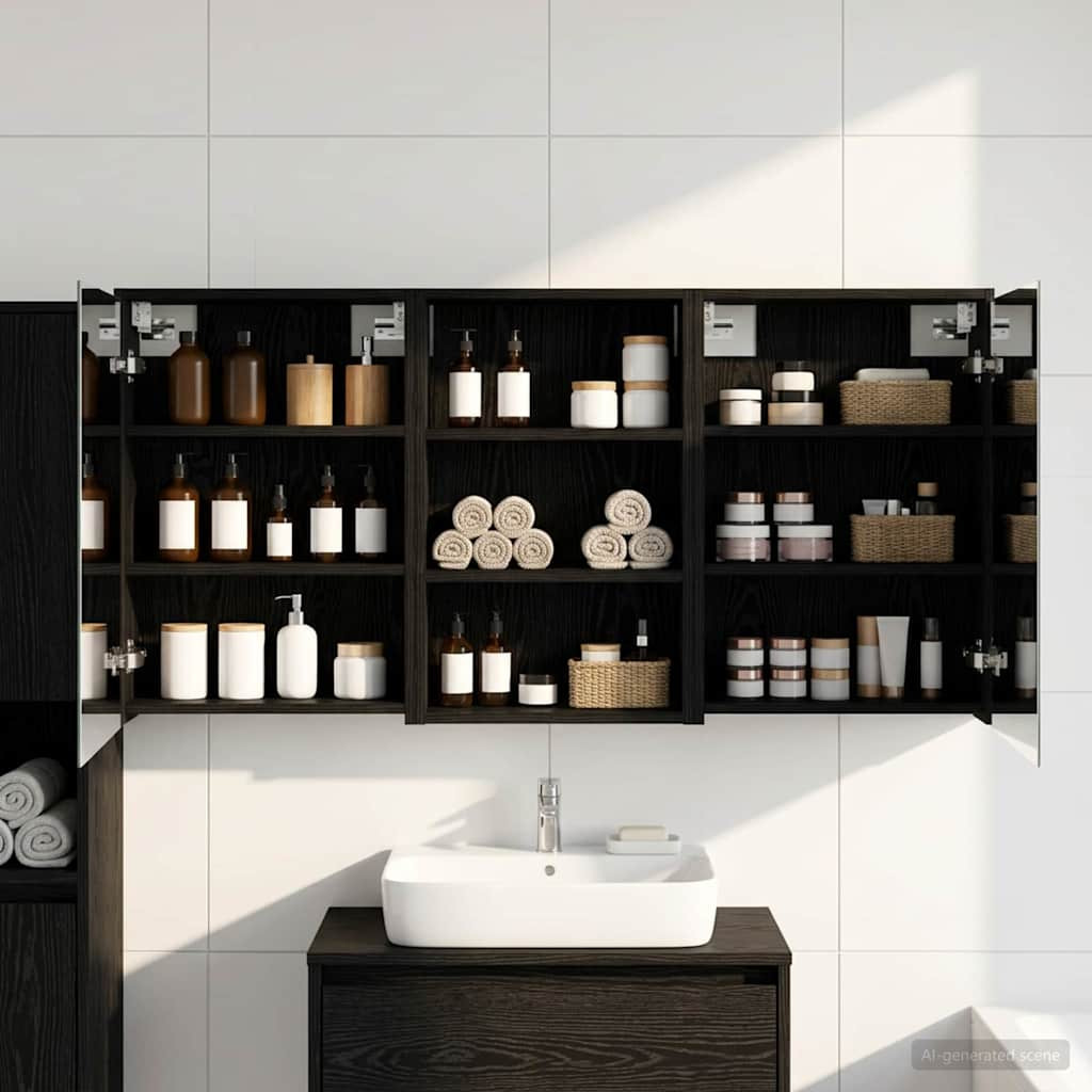 vidaXL Badezimmerschrank-Set 3 pcs 126 x 16 x 62,5 cm Holzwerkstoff