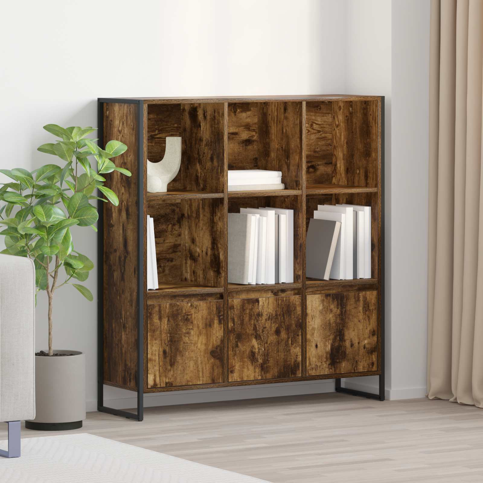 vidaXL Bücherregal 99,5 x 30 x 108 cm Holzwerkstoff Raucharbe