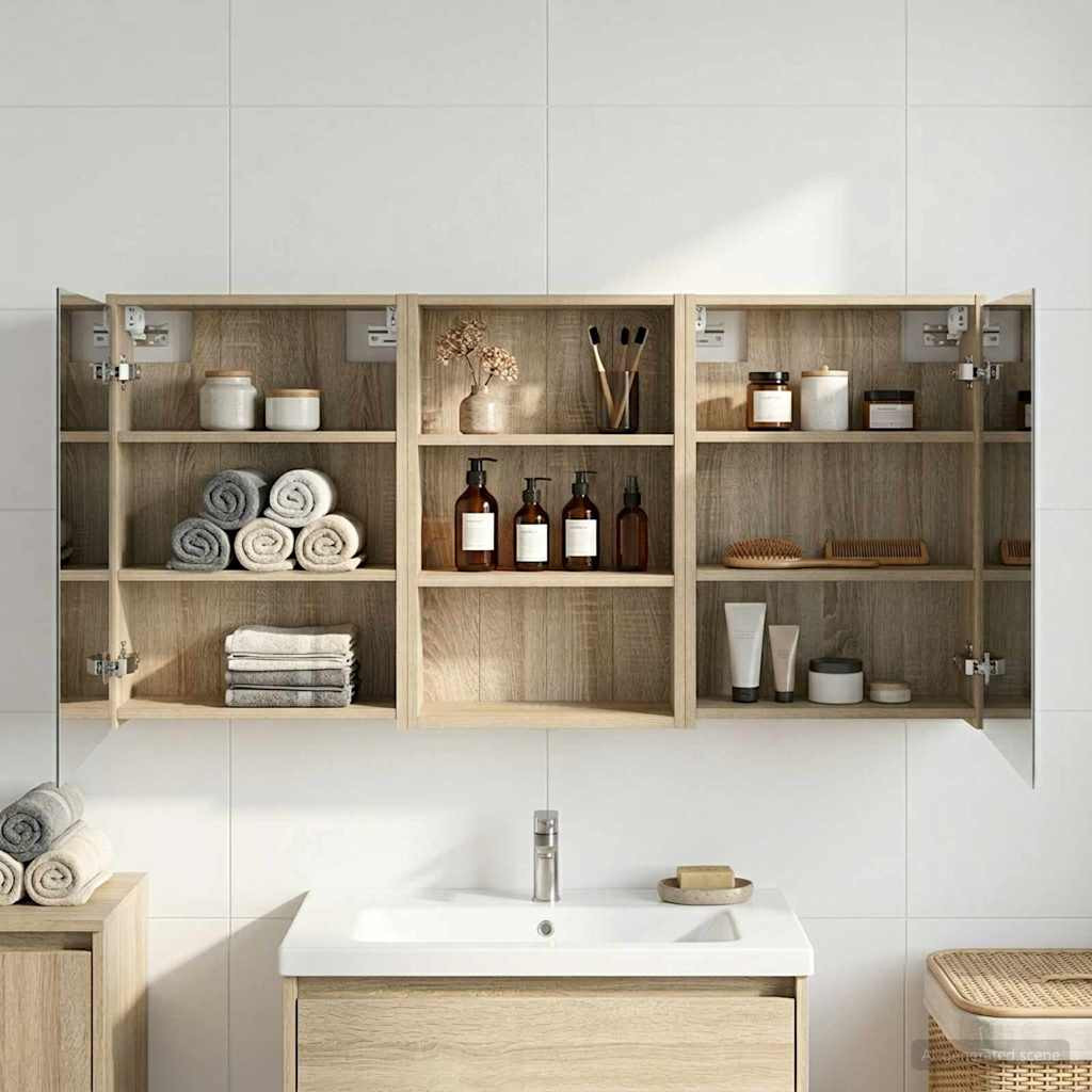 vidaXL Badezimmerschrank-Set 3 pcs 126 x 16 x 62,5 cm Holzwerkstoff