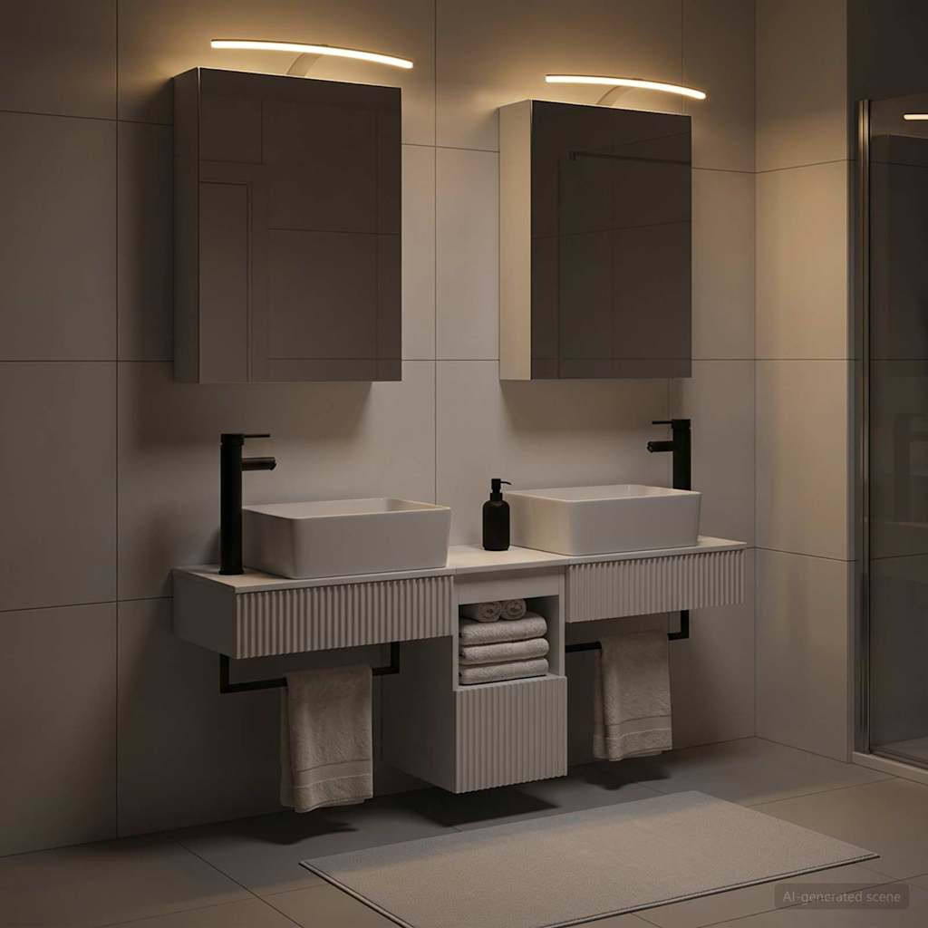 vidaXL Badezimmerschrank-Set 5 pcs Weiß 50 x 14,5 x 70 cm