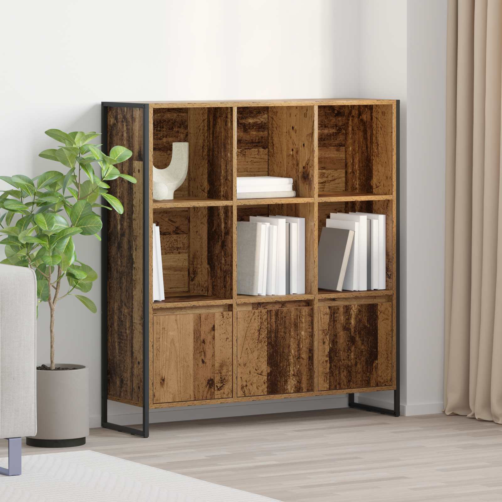 vidaXL Bücherregal 99,5 x 30 x 108 cm Holzwerkstoff Altholz