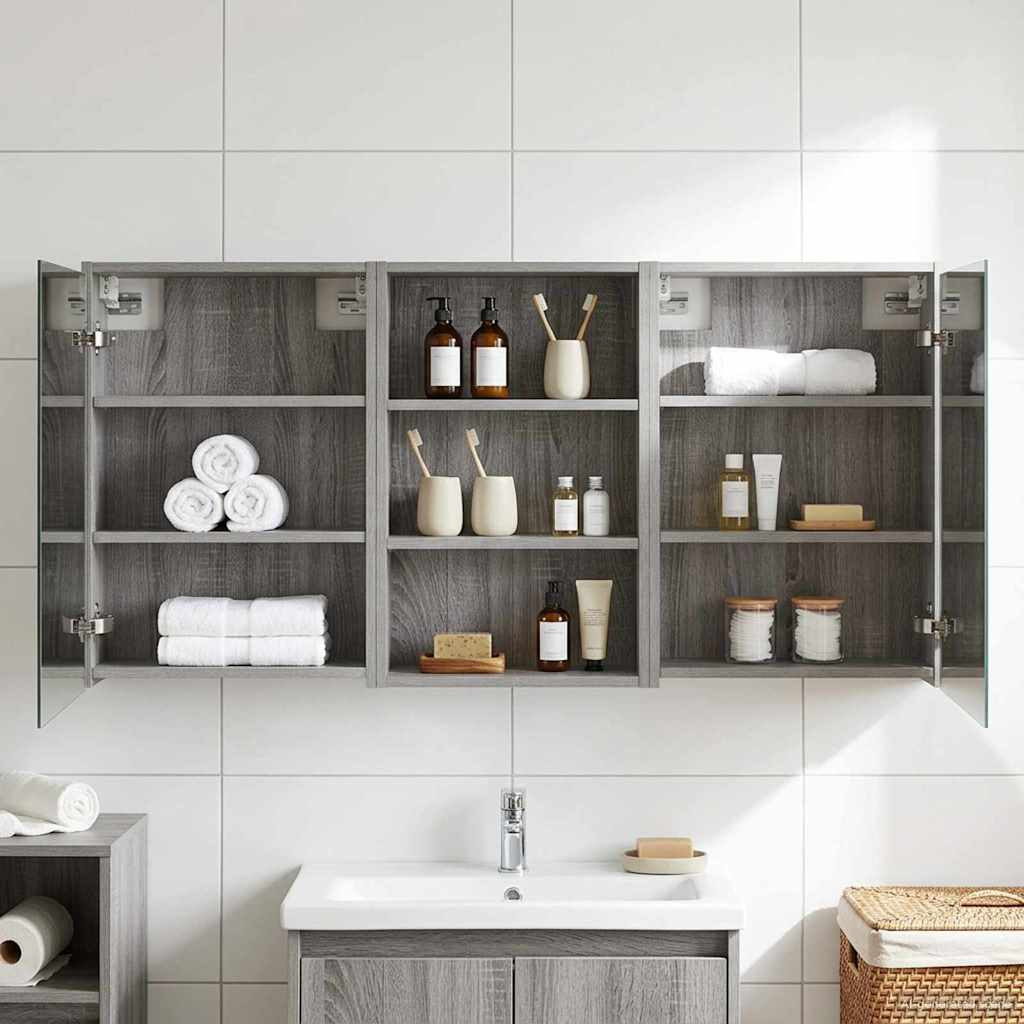 vidaXL Badezimmerschrank-Set 3 pcs 126 x 16 x 62,5 cm Holzwerkstoff