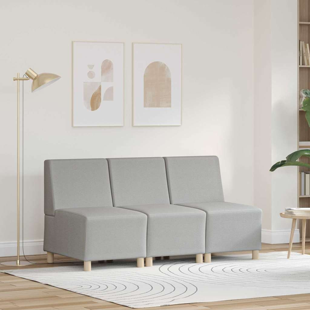 vidaXL Modulares Armfreies Sofa 3 pcs Wolkengrau 55 x 74 x 82 cm Stoff