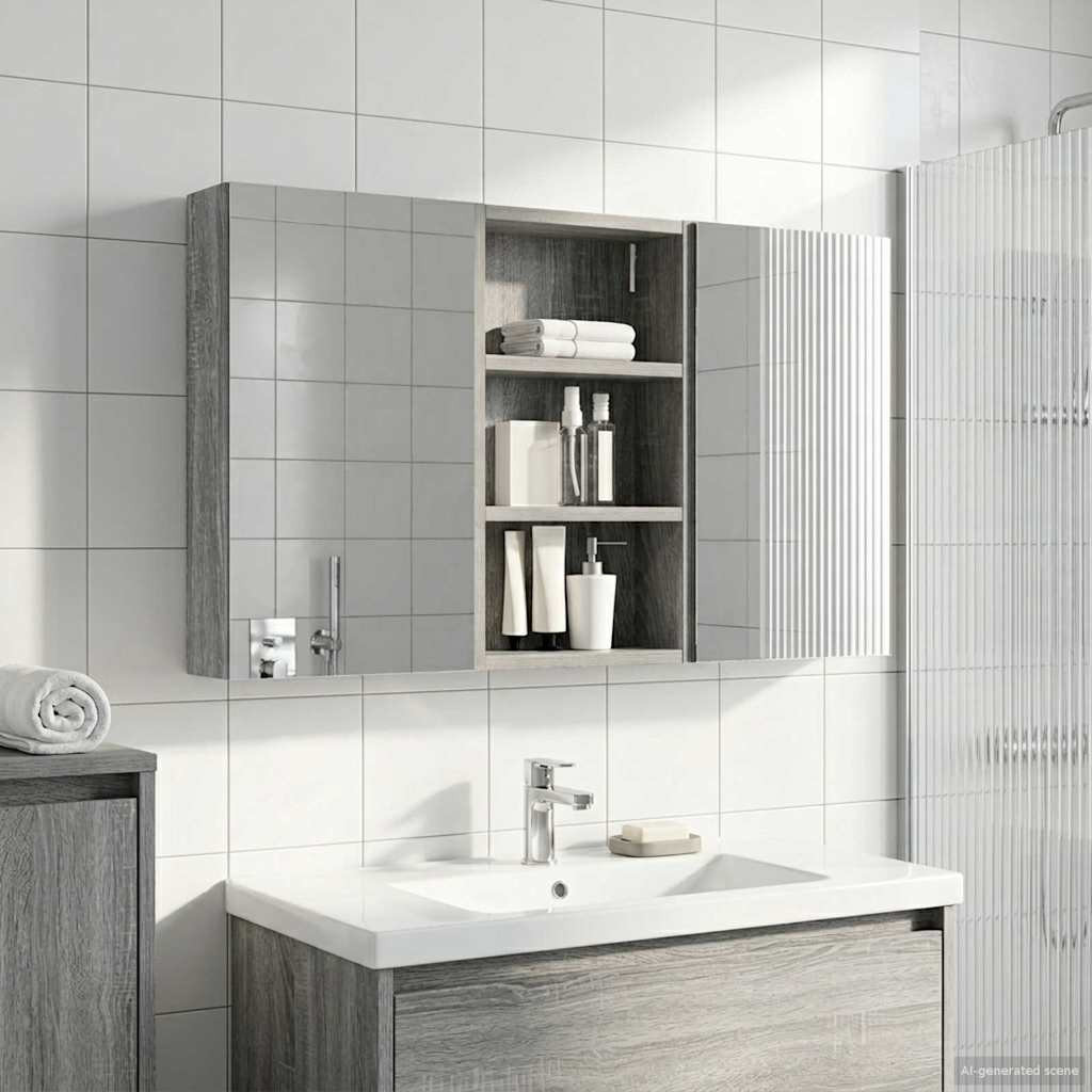 vidaXL Badezimmerschrank-Set 3 pcs 90 x 10,5 x 50 cm Holzwerkstoff