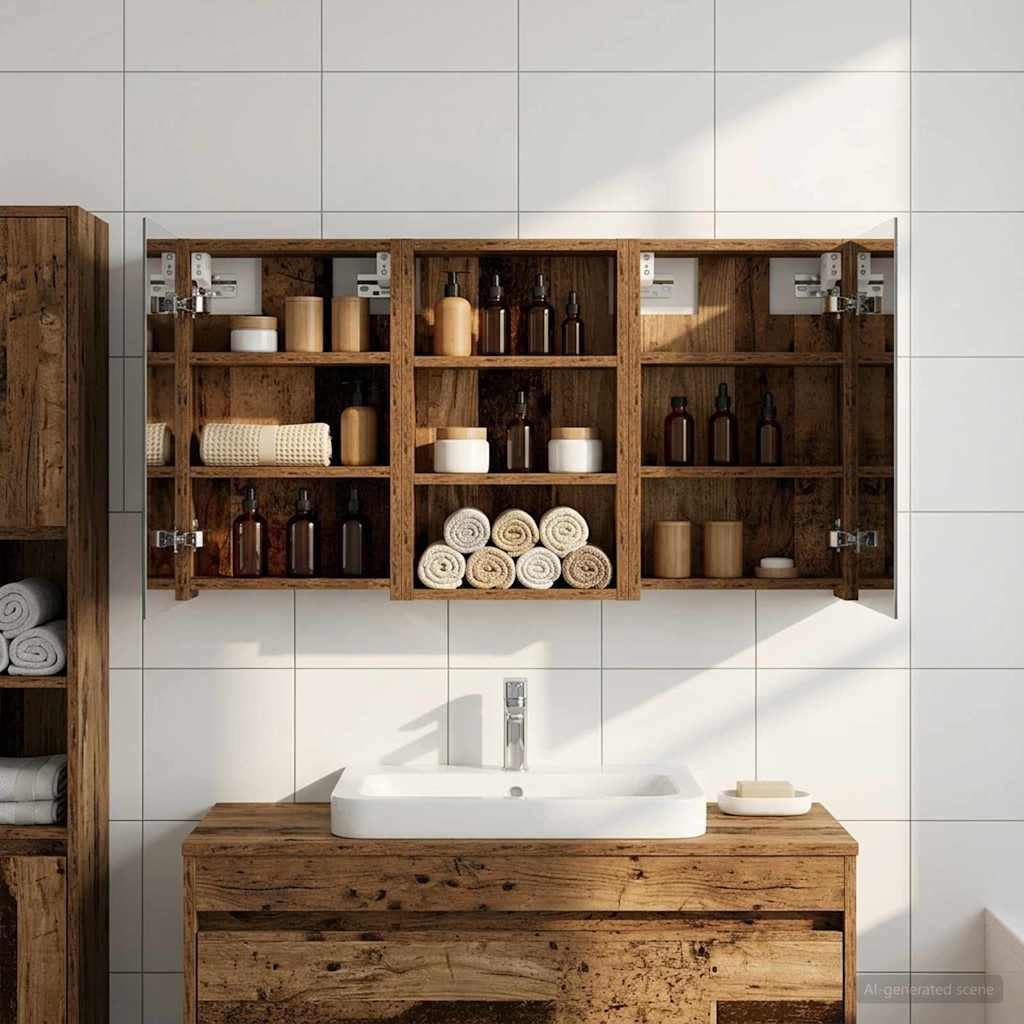 vidaXL Badezimmerschrank-Set 3 pcs 90 x 10,5 x 50 cm Holzwerkstoff