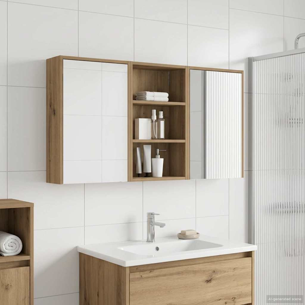 vidaXL Badezimmerschrank-Set 3 Stk. 126 x 16 x 62,5 cm Holzwerkstoff