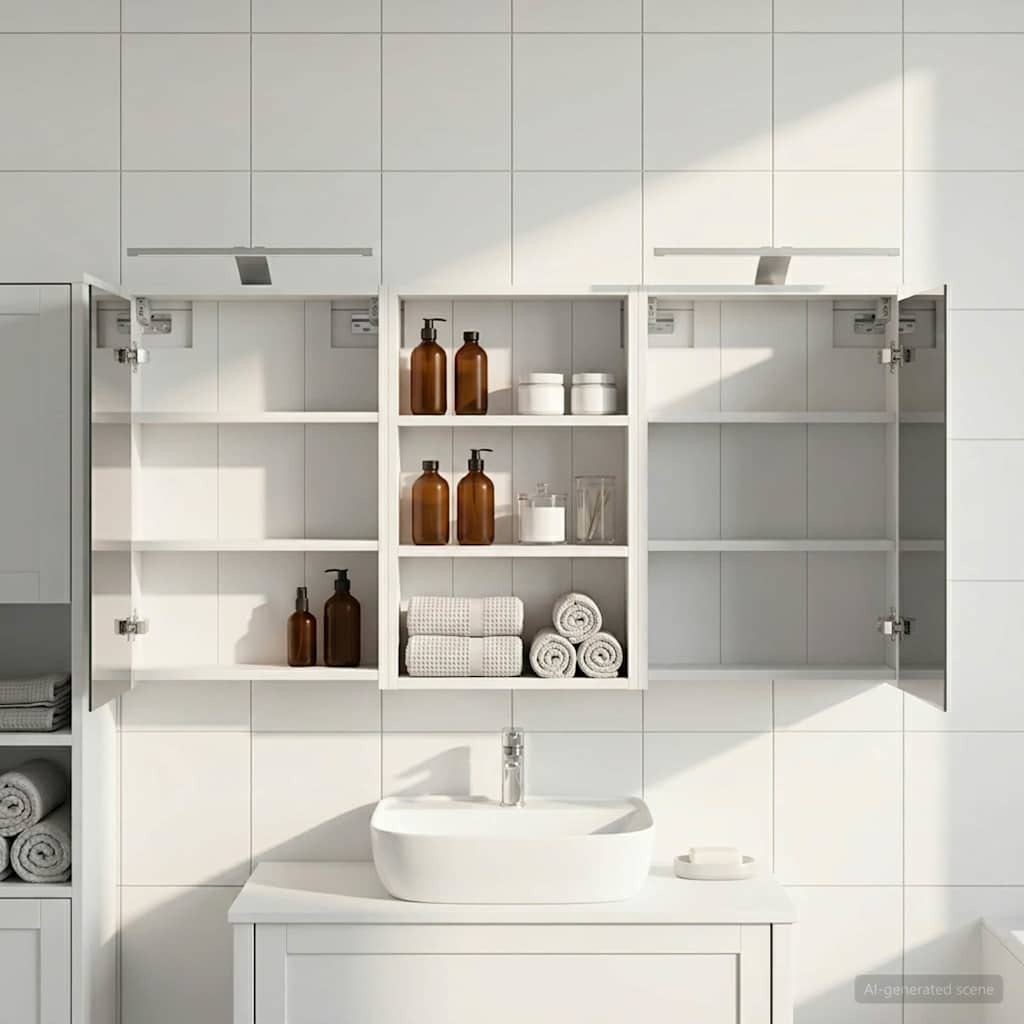 vidaXL Badezimmerschrank-Set 3 pcs 126 x 16 x 62,5 cm Holzwerkstoff