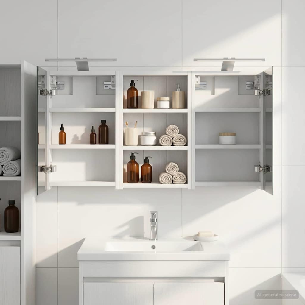 vidaXL Badezimmerschrank-Set 3 pcs 90 x 10,5 x 50 cm Holzwerkstoff