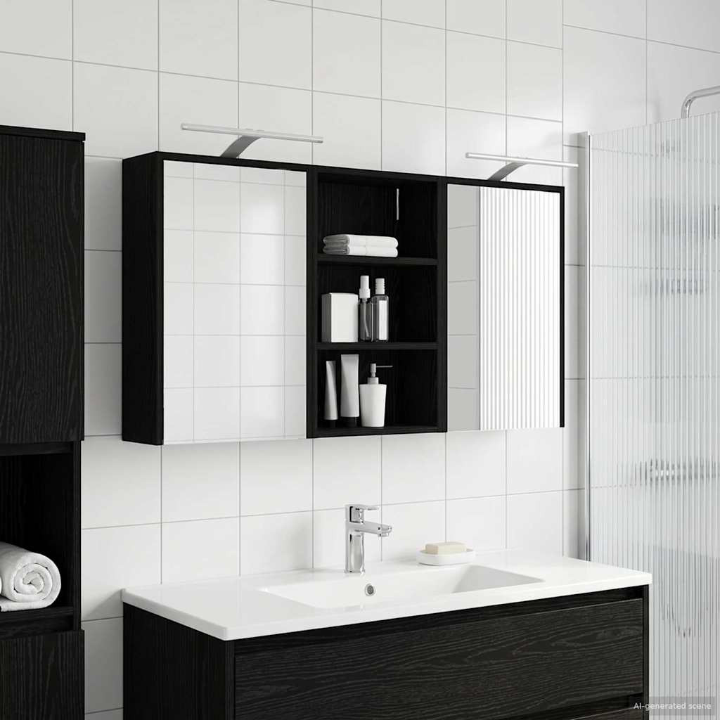 vidaXL Badezimmerschrank-Set 3 pcs 126 x 16 x 62,5 cm Holzwerkstoff