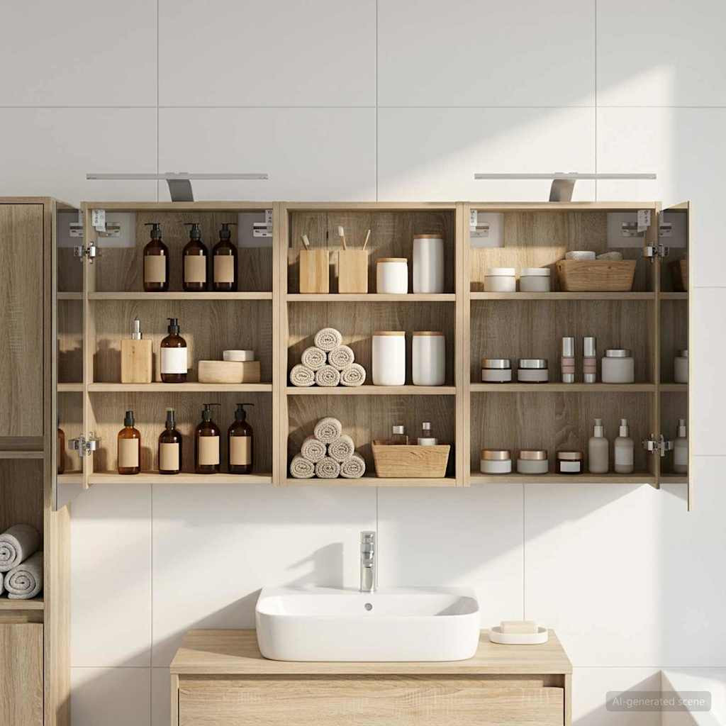 vidaXL Badezimmerschrank-Set 3 pcs 126 x 16 x 62,5 cm Holzwerkstoff