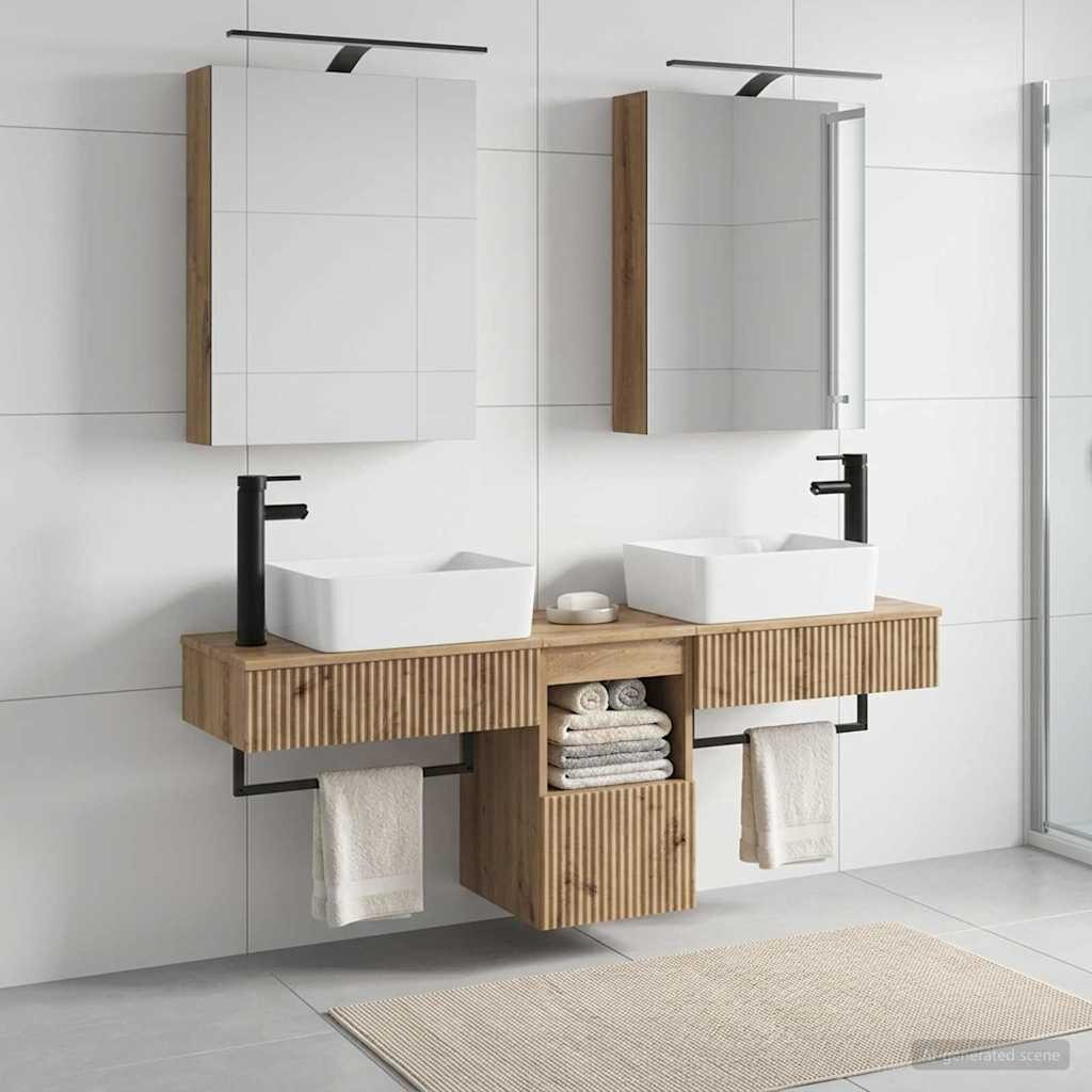 vidaXL Badezimmerschrank-Set 5 Stk. Artisan-Eiche Holzwerkstoff