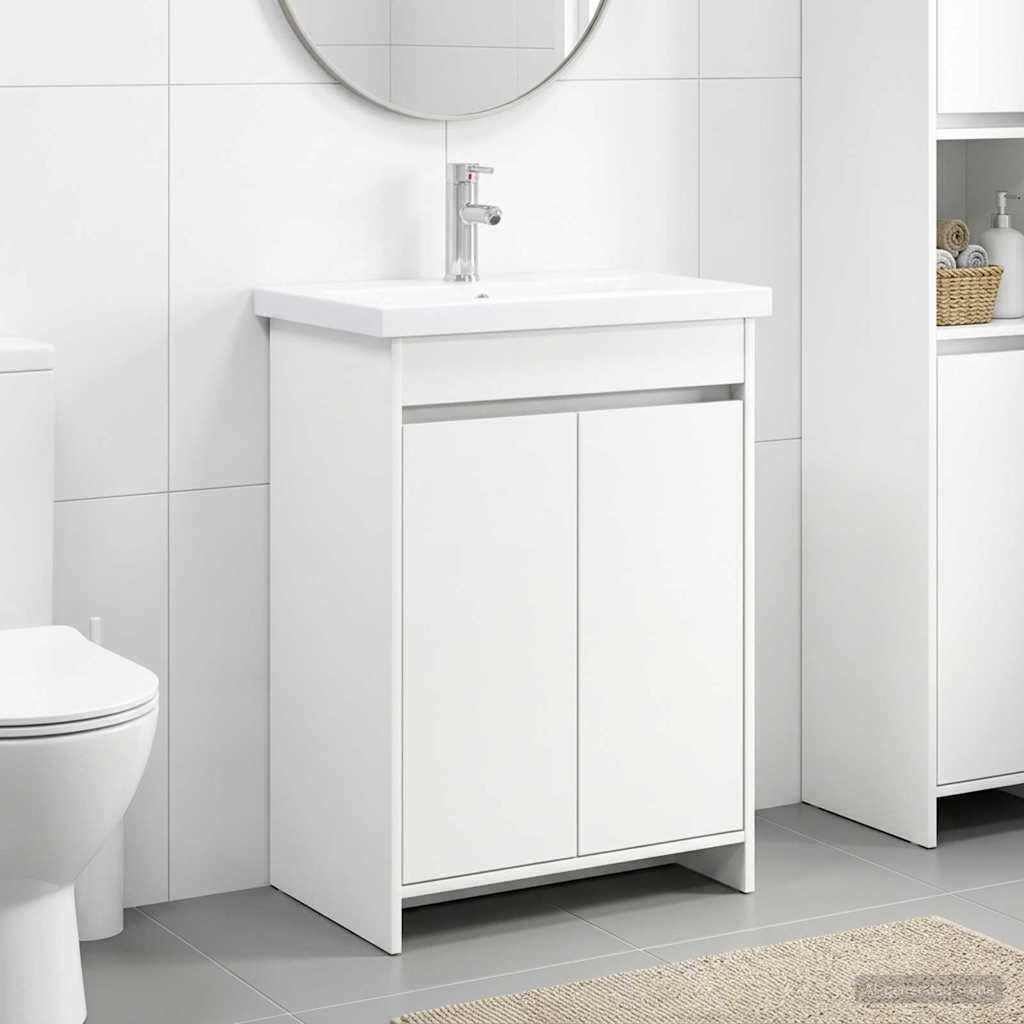 vidaXL Badezimmermöbel-Set Weiß 81 x 40 x 84,5 cm Holzwerkstoff