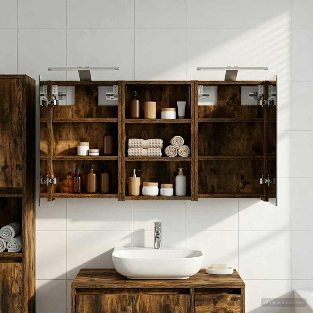 vidaXL Badezimmerschrank-Set 3 pcs 90 x 10,5 x 50 cm Holzwerkstoff