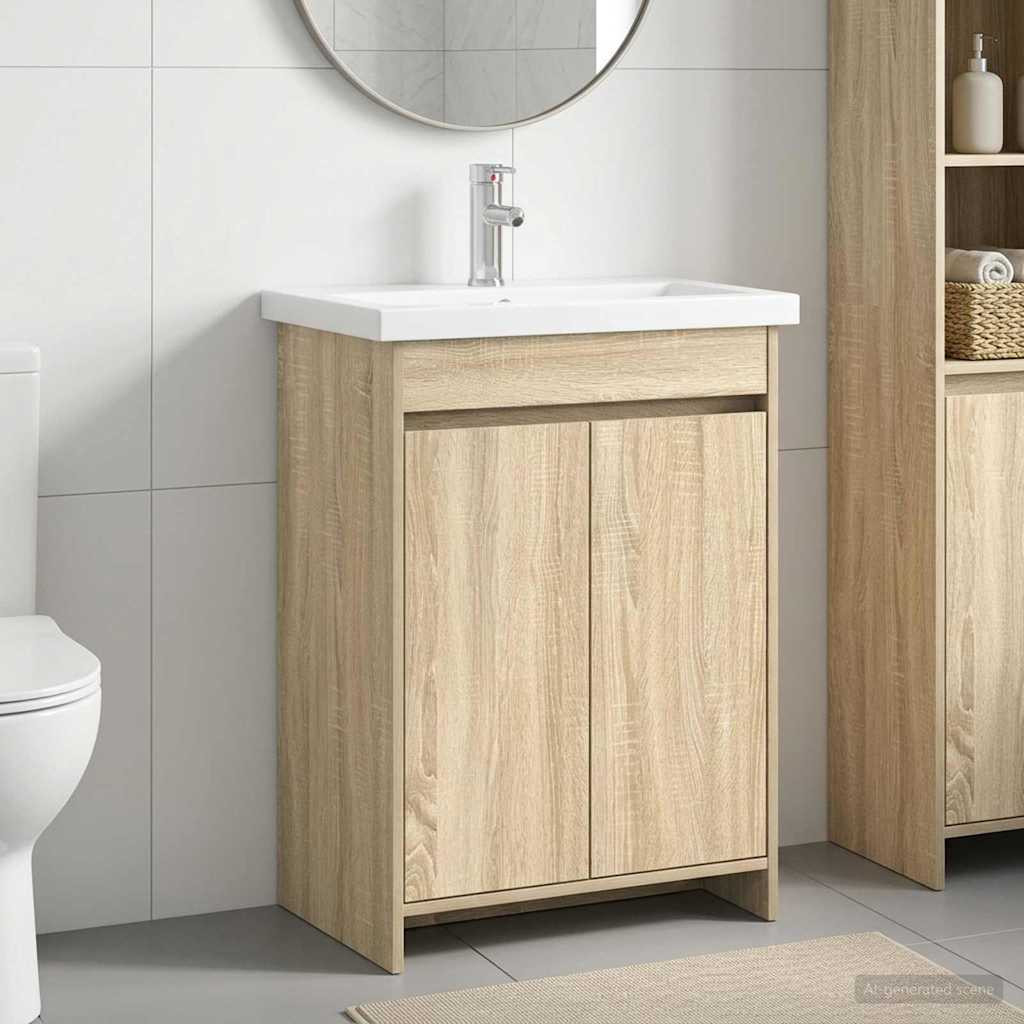 vidaXL Badezimmermöbel-Set Sonoma-Eiche 81 x 40 x 84,5 cm