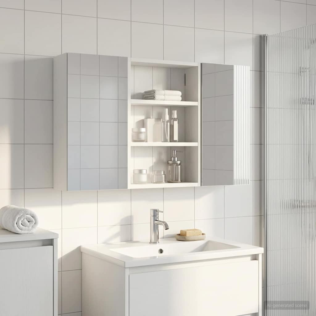 vidaXL Badezimmerschrank-Set 3 pcs 100 x 10,5 x 50 cm Holzwerkstoff