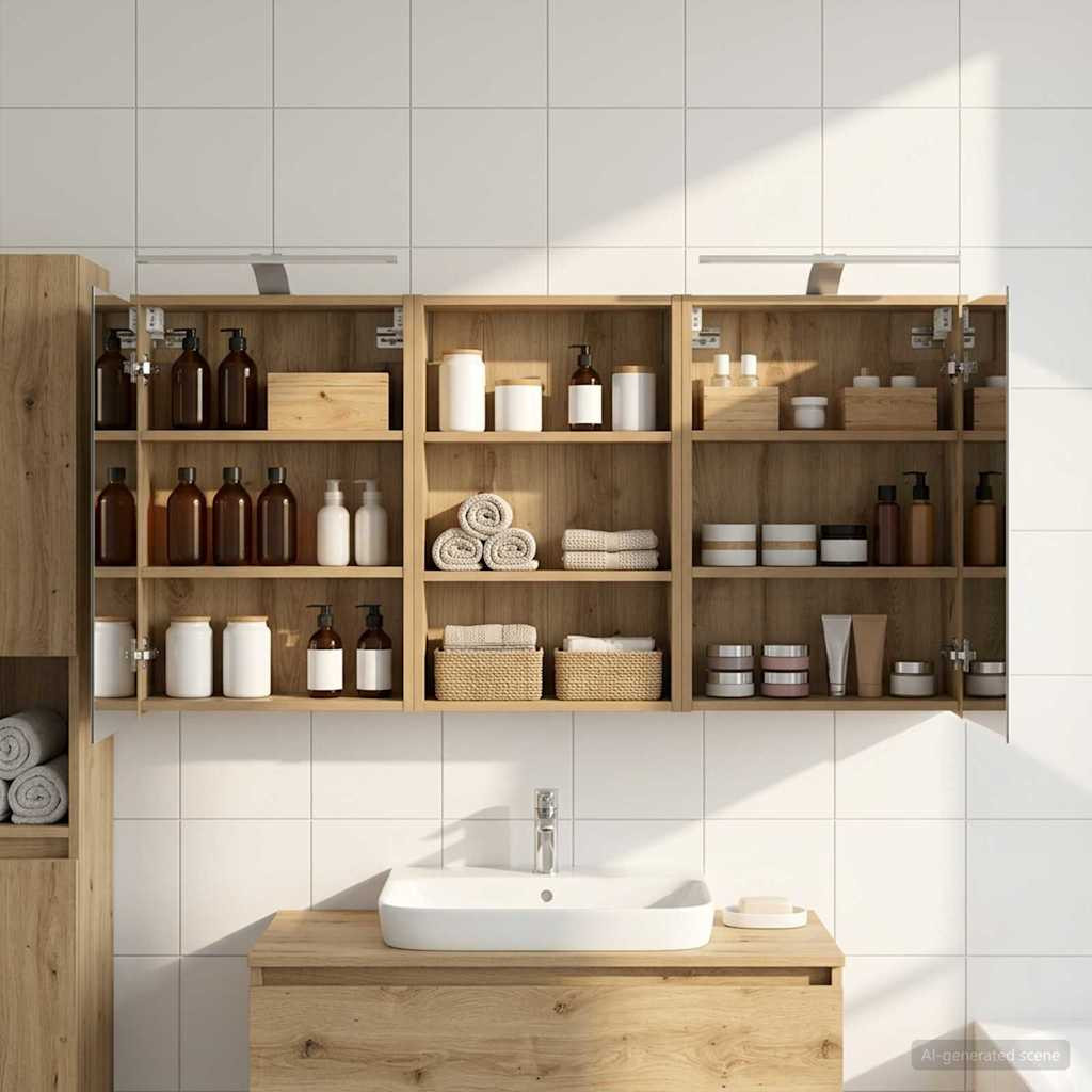 vidaXL Badezimmerschrank-Set 3 Stk. 126 x 16 x 62,5 cm Holzwerkstoff