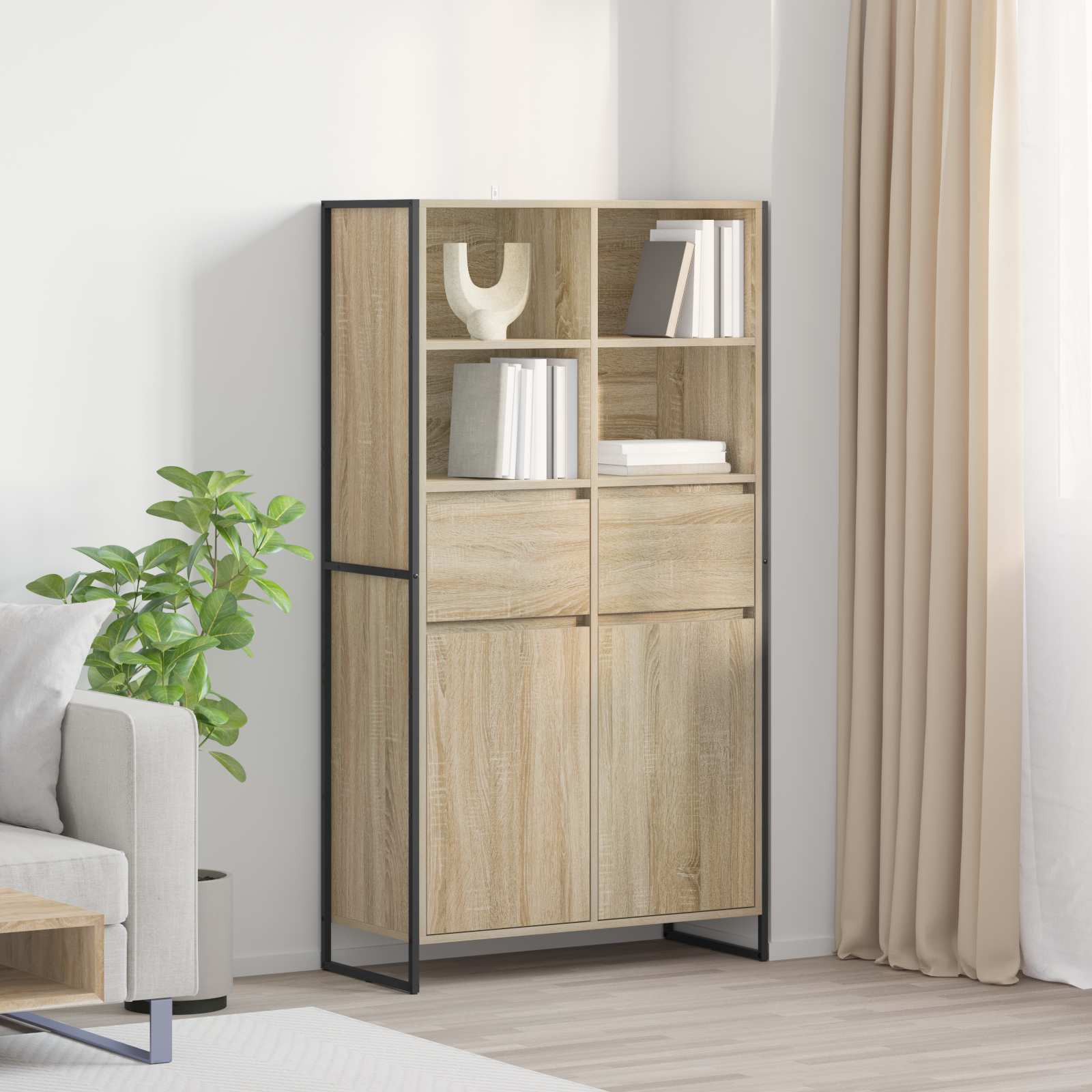 vidaXL Sideboard Sonoma 81 x 36 x 150.5 cm Holzwerkstoff