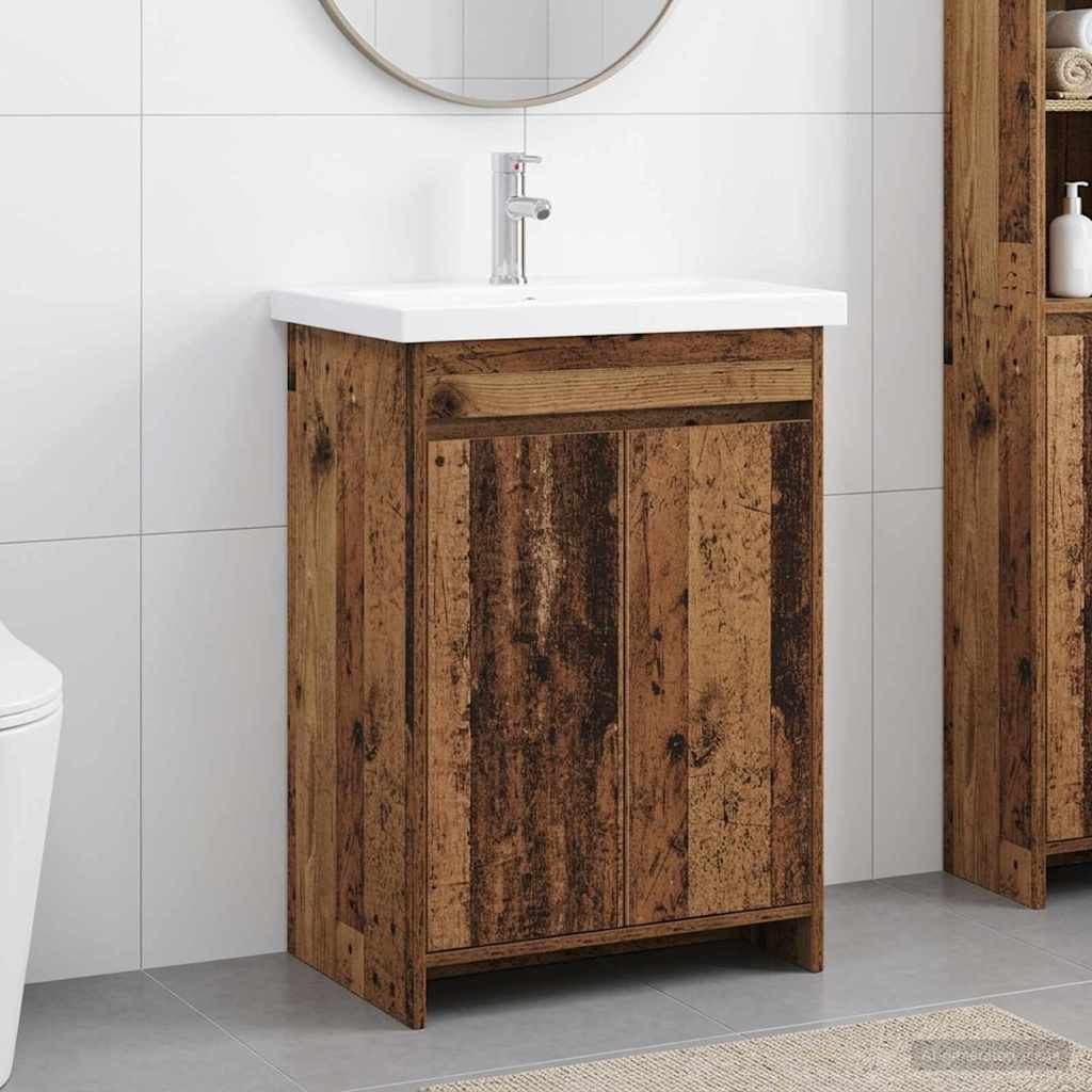 vidaXL Badezimmermöbel-Set Altholz 81 x 40 x 84,5 cm Holzwerkstoff