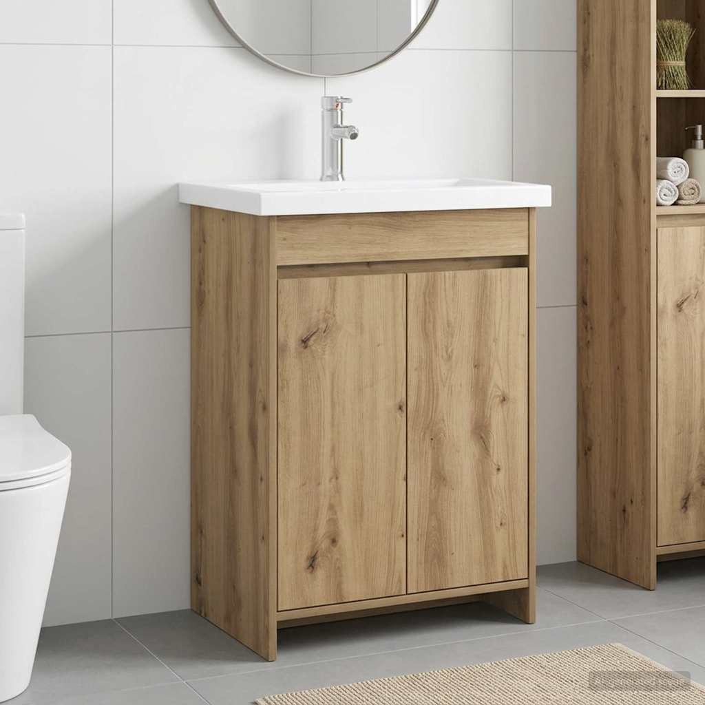 vidaXL Badezimmermöbel-Set Artisan-Eiche 81 x 40 x 84,5 cm