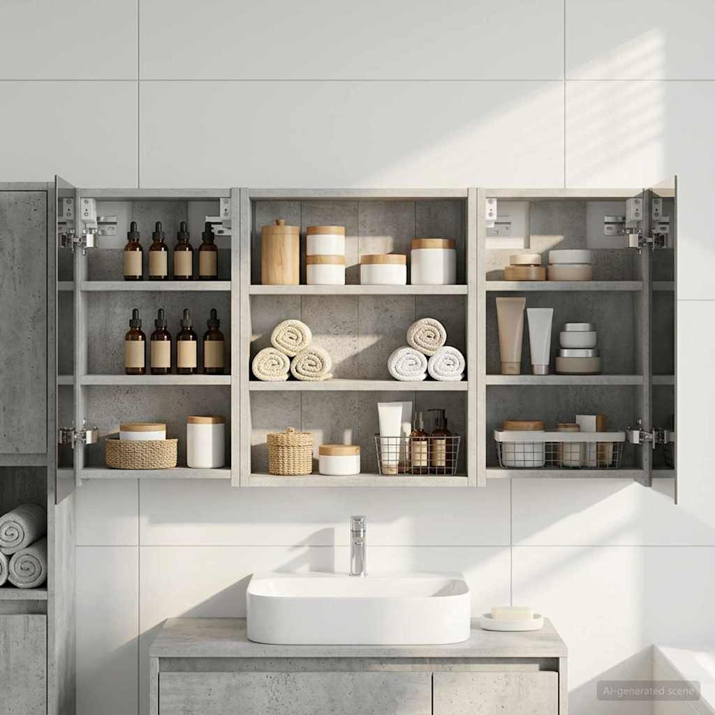 vidaXL Badezimmerschrank-Set 3 pcs 100 x 10,5 x 50 cm Holzwerkstoff