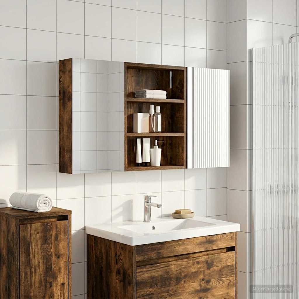 vidaXL Badezimmerschrank-Set 3 pcs 100 x 10,5 x 50 cm Holzwerkstoff