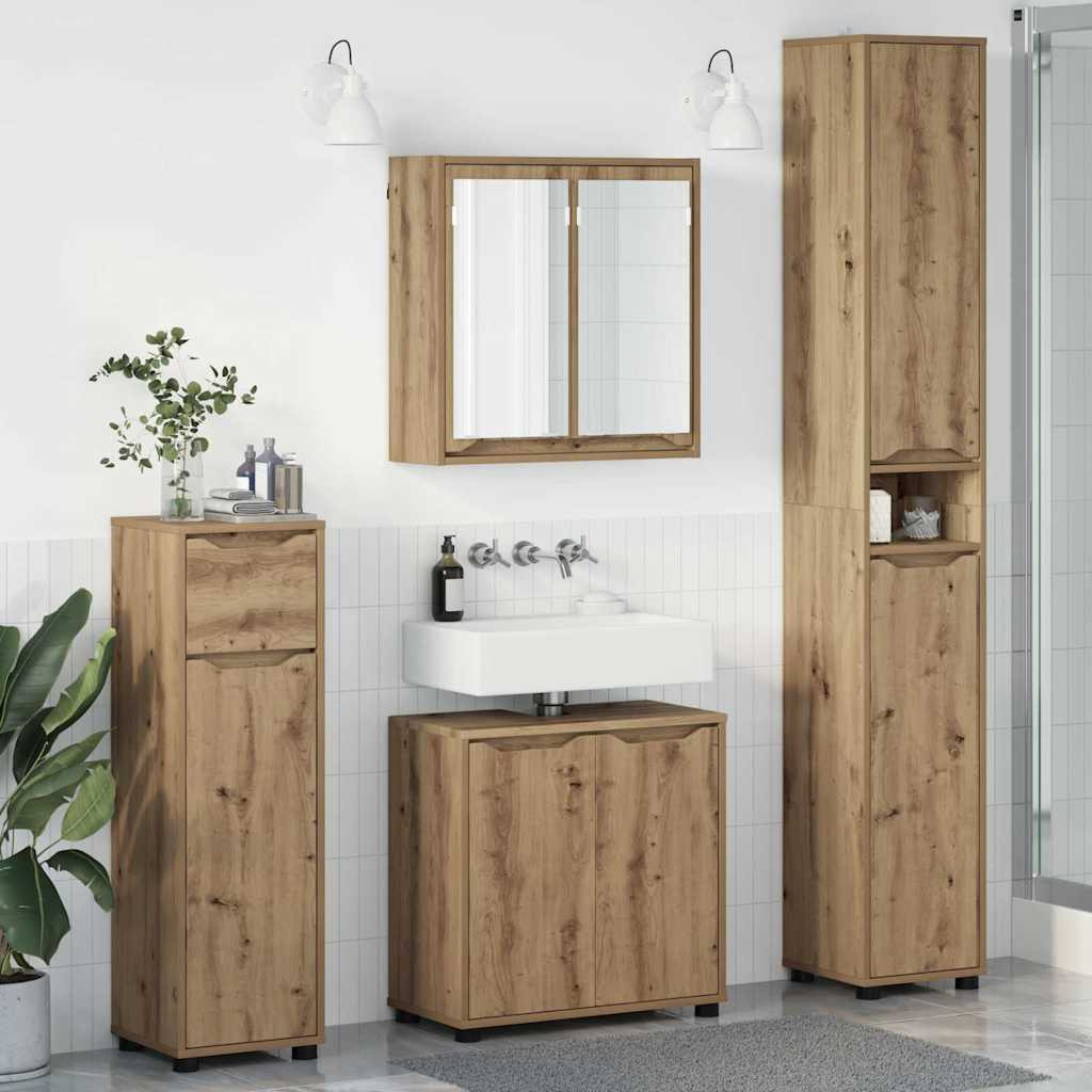 vidaXL Badezimmermöbel-Set 4 Stk. Artisan-Eiche 30,5 x 30 x 195 cm