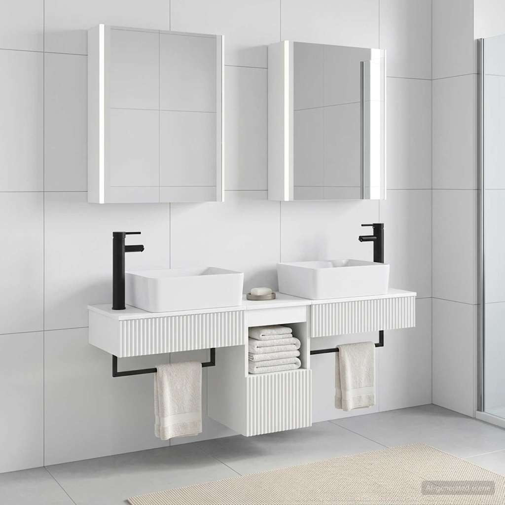 vidaXL Badezimmerschrank-Set 5 pcs Weiß 53 x 15,5 x 70 cm